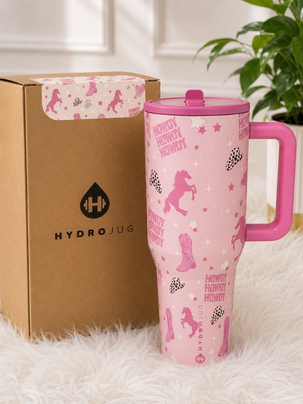 HydroJug 40oz Traveler Tumbler Howdy Pink Western NWT